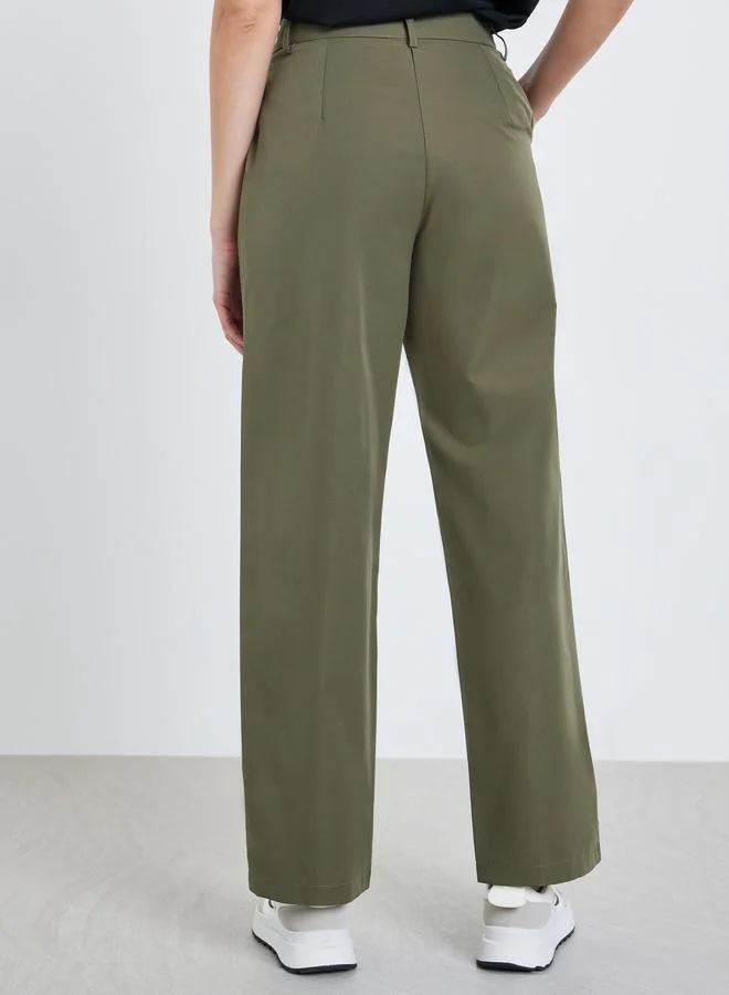 Styli Women Khaki Wide Leg Pants